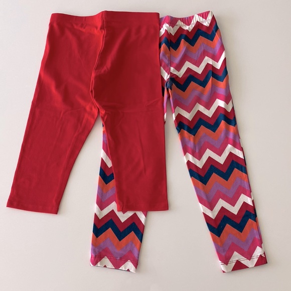 Faded Glory Girls Leggings Red Purple Multicolored Set New - Picture 5 of 6